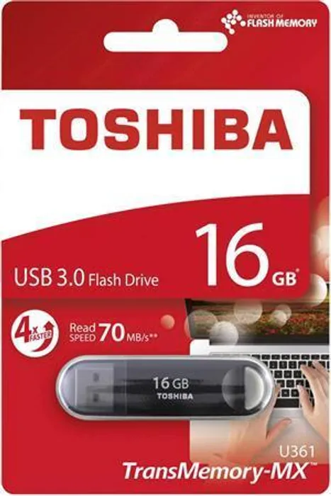 Hauptproduktbild 16GB USB flash disk "SUZAKU", černá, USB 3.0, 70/10MB/sec, TOSHIBA