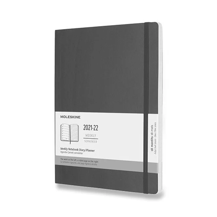 Hauptproduktbild 18měsíční diář Moleskine 2021-22 - měkké desky černý