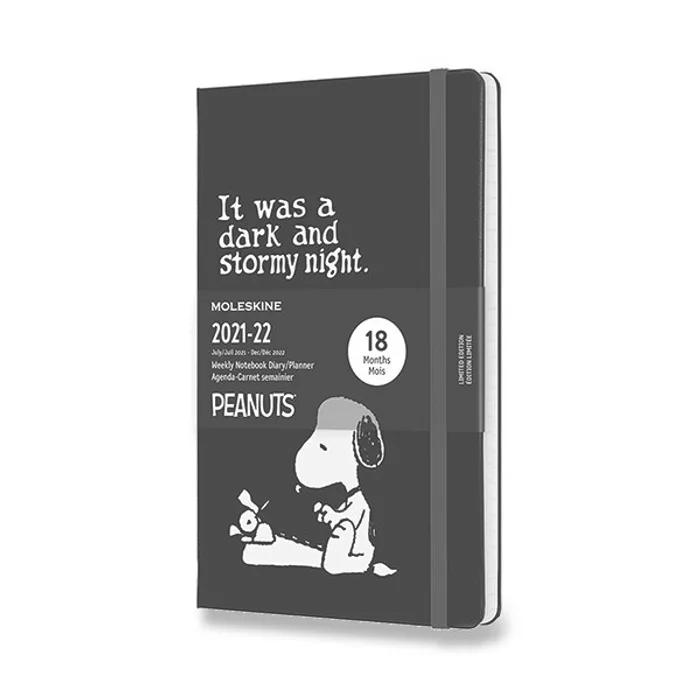 Hauptproduktbild 18měsíční diář Moleskine 2021-22 Peanuts - tvrdé desky L, týdenní, černý