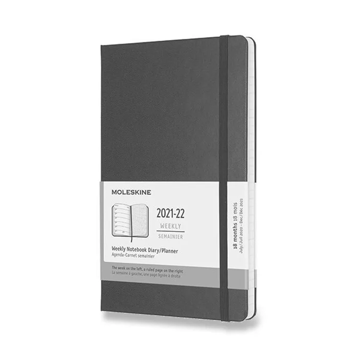 Hauptproduktbild 18měsíční diář Moleskine 2021-22 - tvrdé desky černý