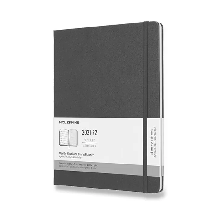 Hauptproduktbild 18měsíční diář Moleskine 2021-22 - tvrdé desky černý