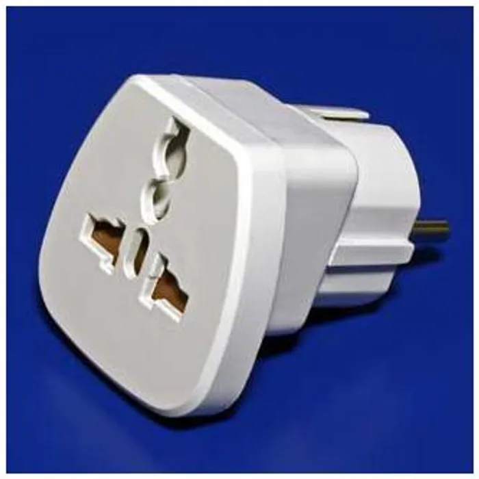 Hauptproduktbild 230V Cestovní adaptér, CEE7 (vidlice)-zásuvka, 0, bílý, pro zahraniční přístroje