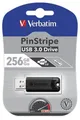 256GB USB-Stick "PinStripe", USB 3.0, VERBATIM, schwarz