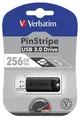 256GB USB-Stick "PinStripe", USB 3.0, VERBATIM, schwarz