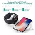 2in1 kabellos Ladegerät, für Handy und Apple Watch, weiss, 5V, 10W, Qi