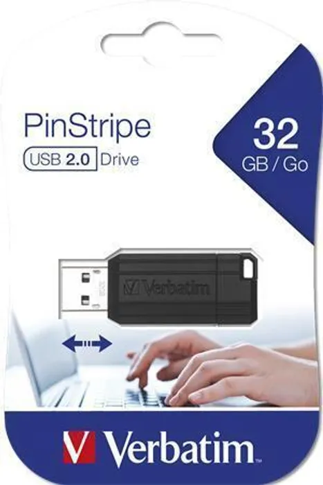 Hauptproduktbild 32GB USB Flash 2.0, 11/8MB/sec, Pin Stripe, VERBATIM, černý