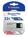 32 GB USB-Flash 3.0, 100/35 MB/s, PC & MAC, VERBATIM „SECURE DATA PRO“, grau