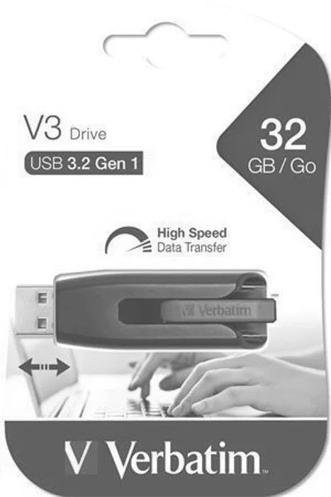 Hauptproduktbild 32GB USB Flash 3.0, 60/12 MB/sec, VERBATIM "V3", černá-šedá