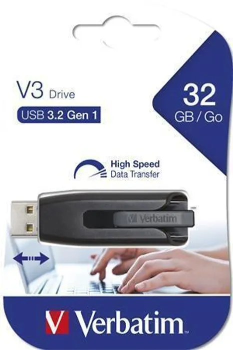 Hauptproduktbild 32GB USB Flash 3.0, 60/12 MB/sec, VERBATIM "V3", černá-šedá