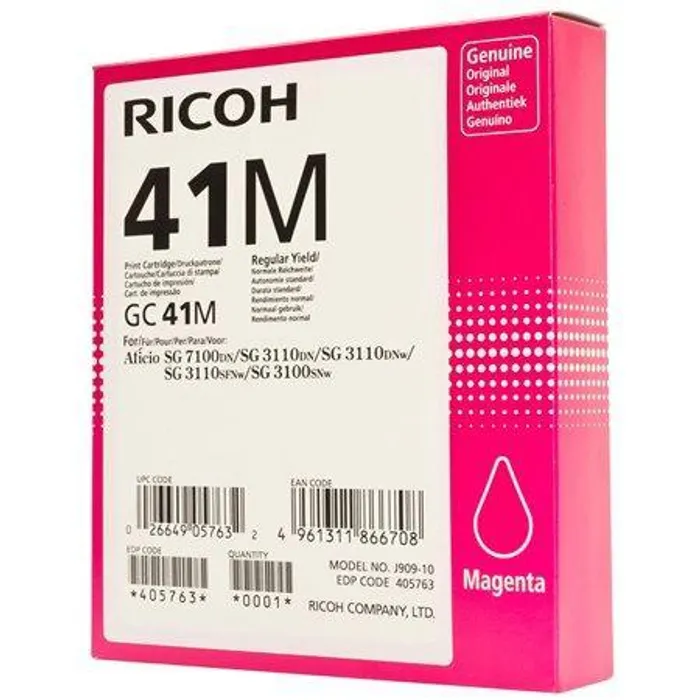 Hauptproduktbild 405763 Toner pro SG 3100SNw, SG 7100DN tiskárny, RICOH Type GC41M magenta, 2 200 stránek