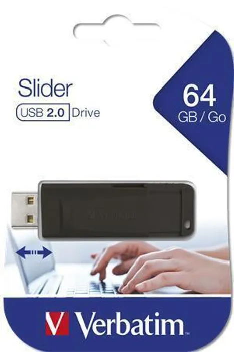 Hauptproduktbild 64GB USB Flash 2.0 "Slider", VERBATIM, černý