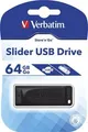 64GB USB Flash 2.0 Slider, VERBATIM, schwarz