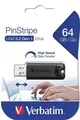 64GB USB-Stick "PinStripe", USB 3.0, VERBATIM, schwarz