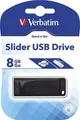8GB USB Flash 2.0 „Slider“, VERBATIM, schwarz