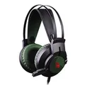 A4Tech Bloody J437, Kophörer mit Mikrofon, Lautstärkeregelung, grün, 7.1 (virtuell), Spiel-Kopfhörer, unterbeleuchtet typ USB