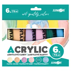Acrylfarben JUNIOR 75 ml - 6er-Set Pastell