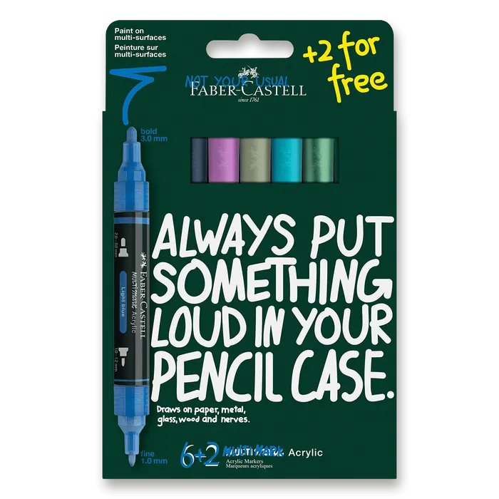 Hauptproduktbild Akrylový popisovač Faber-Castell Multimark Frost [6+2 ks]