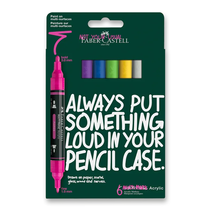 Hauptproduktbild Akrylový popisovač Faber-Castell Multimark Vibrant [6 ks]