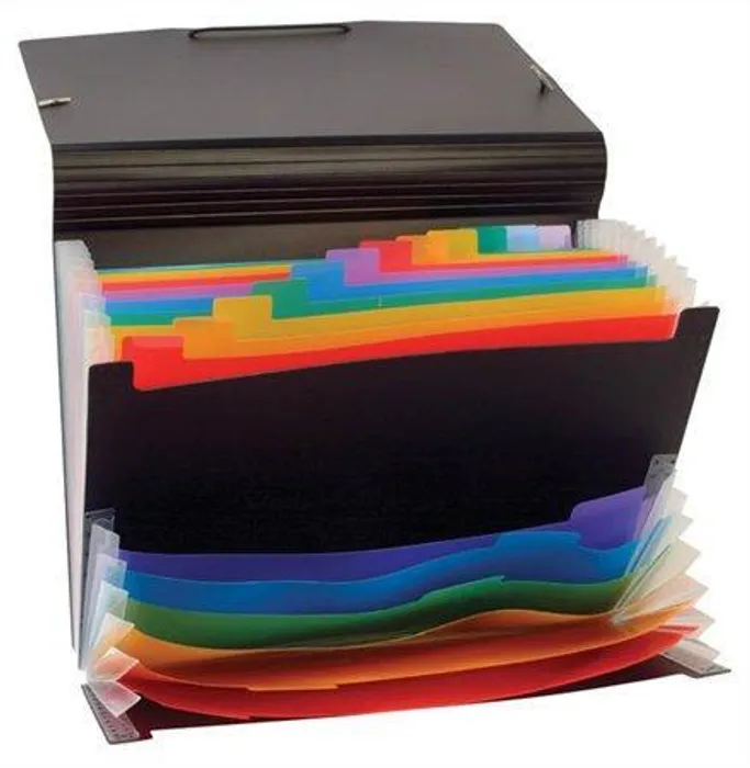 Hauptproduktbild Aktovka s přihrádkami "Rainbow Class", 12+6 částí, černá, PP, VIQUEL