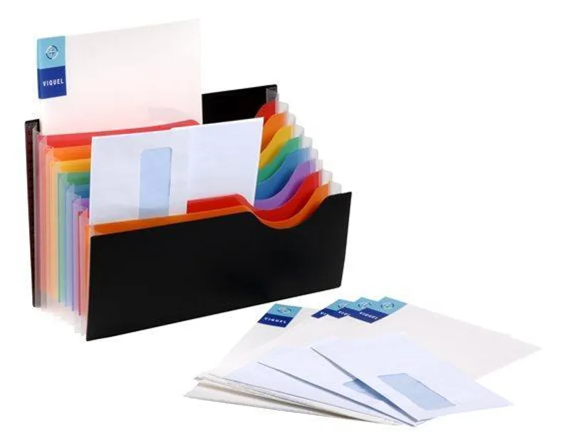 Hauptproduktbild Aktovka s přihrádkami "Rainbow Class", 9 částí, černá, PP, VIQUEL
