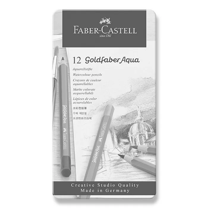 Hauptproduktbild Akvarelová Pastelka Goldfaber Aqua, plechová krabička 12ks  Faber Castell (114612)