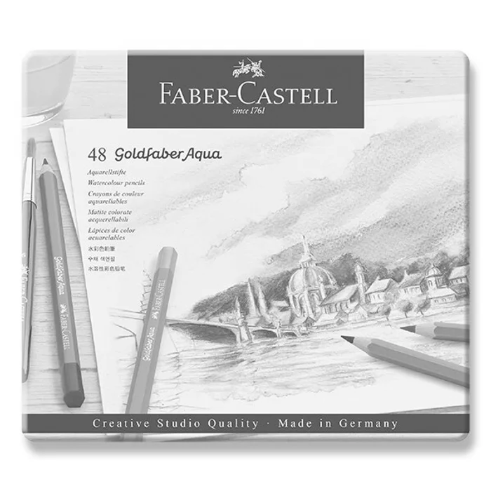 Hauptproduktbild Akvarelová Pastelka Goldfaber Aqua, plechová krabička 48ks Faber Castell 114648
