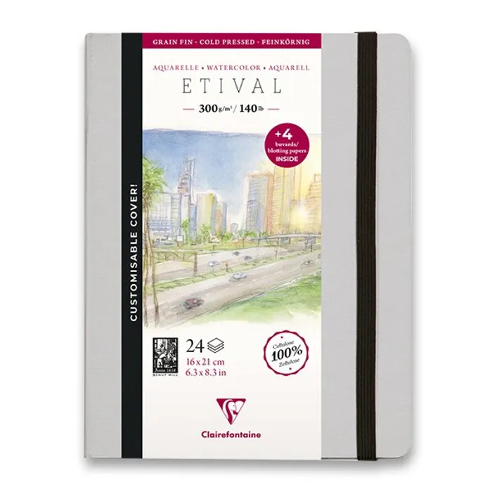 Hauptproduktbild Akvarelové album Clairefontaine Etival Cold Pressed 21 x 16 cm, 24 listů, 300 g
