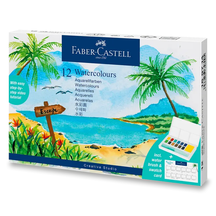 Hauptproduktbild Akvarelové barvy Faber-Castell s paletou Tropical [12 ks]