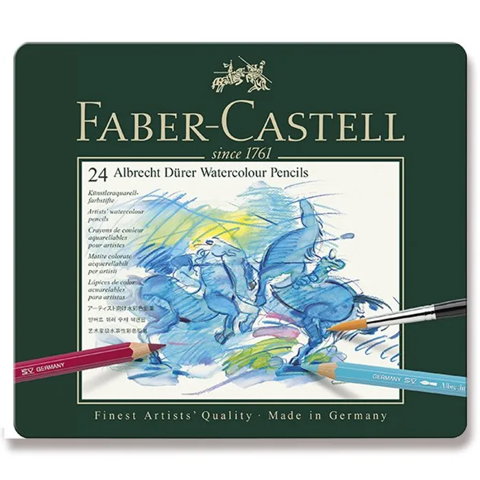 Hauptproduktbild Akvarelové pastelky Faber-Castell 117524 Albrecht Dürer plechová krabička, 24 barev