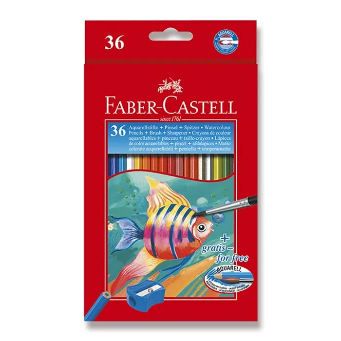 Hauptproduktbild Akvarelové pastelky Faber-Castell 36 barev + štětec