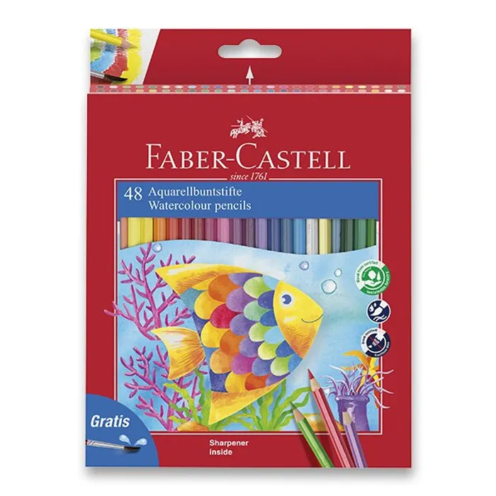 Hauptproduktbild Akvarelové pastelky Faber-Castell 48 barev + štětec