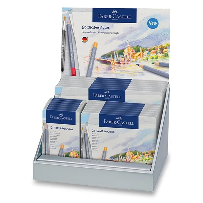 Hauptproduktbild Akvarelové pastelky Faber-Castell Goldfaber Aqua stojánek, 19 ks