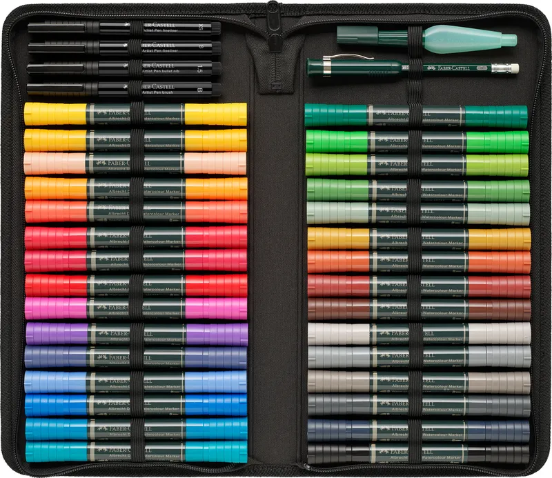Hauptproduktbild Akvarelové popisovače Faber-Castell 160301 Albrecht Dürer pouzdro, 30 ks s příslušenstvím