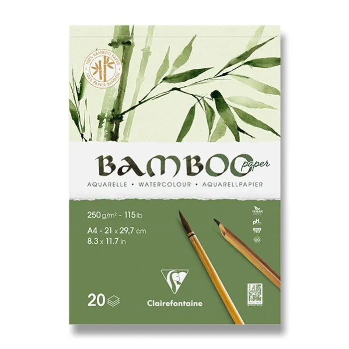 Hauptproduktbild Akvarelový blok Clairefontaine Bamboo A4, 20 listů, 250 g