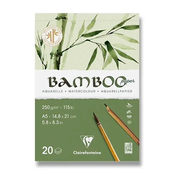Hauptproduktbild Akvarelový blok Clairefontaine Bamboo A5, 20 listů, 250 g