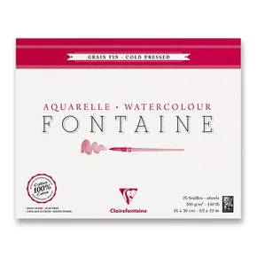 Clairefontaine Fontaine Cold Pressed Aquarellblock 24 x 30 cm, 25 Blatt, 300 g