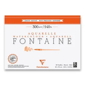 Clairefontaine Fontaine Hot Pressed Aquarellblock, 26 x 36 cm, 20 Blatt, 300 g