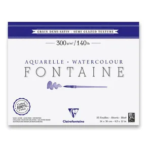 Clairefontaine Fontaine Semi Glazed Aquarellblock 24 x 30 cm, 25 Blatt, 300 g