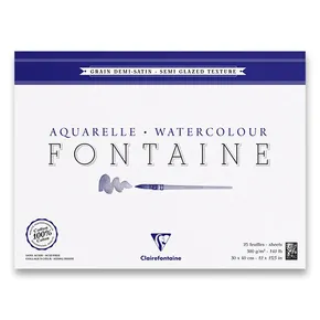 Clairefontaine Fontaine Semi Glazed Aquarellblock 30 x 40 cm, 25 Blatt, 300 g