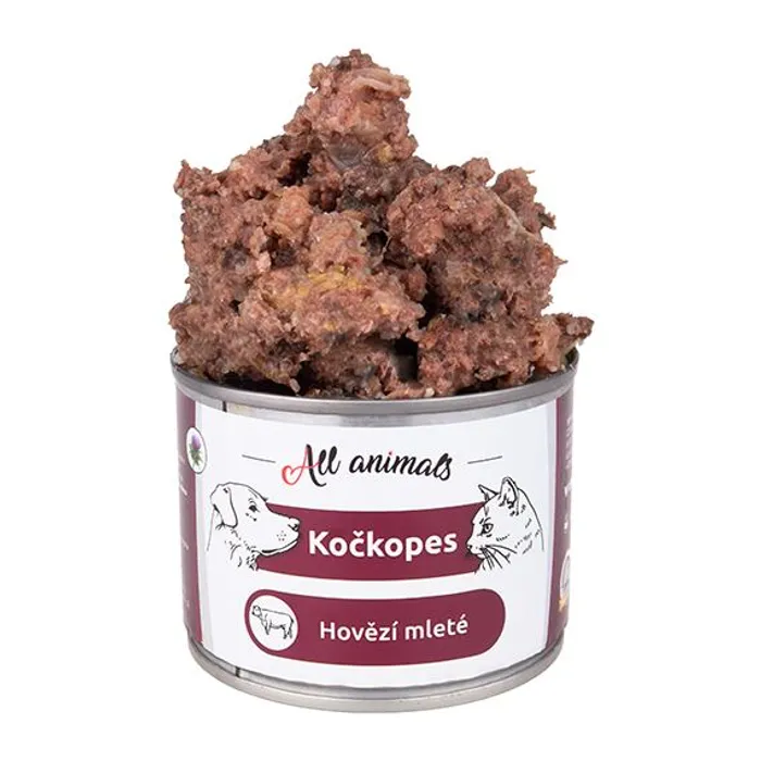 Hauptproduktbild ALL ANIMALS hovězí, konzerva pro psy, 200 g