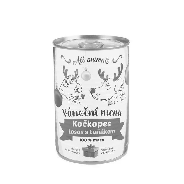 Hauptproduktbild ALL ANIMALS Vánoční menu KOČKOPES - limitovaná edice konzerva losos mletý s tuňákem 400 g