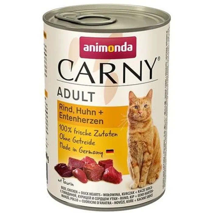 Hauptproduktbild ANIMONDA konzerva CARNY Adult - hovězí, kuře, kachní srdce 400g
