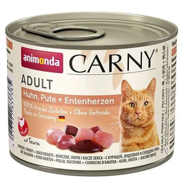 Hauptproduktbild ANIMONDA konzerva CARNY Adult - kuře, krůta+kachní srdce 200g
