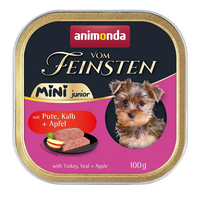 Hauptproduktbild ANIMONDA paštika Vom Feinsten MINI Junior - krůta, telecí, jablko pro psy 100 g