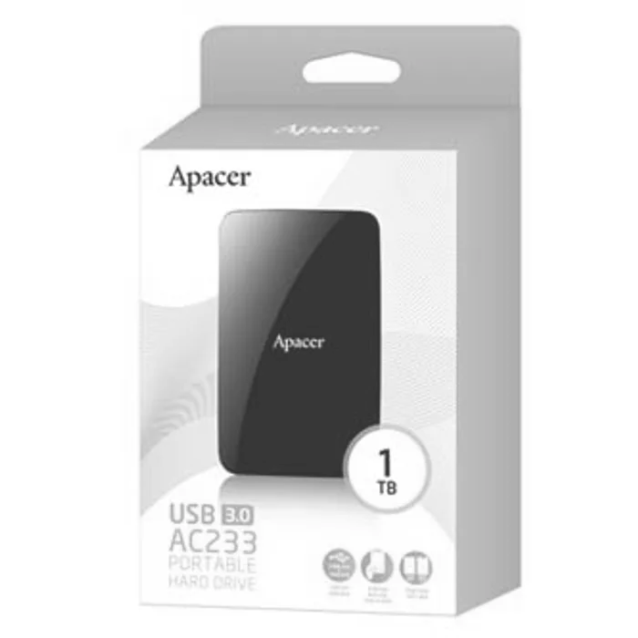 Hauptproduktbild Apacer externí pevný disk, AC233, 2.5", USB 3.0 (3.2 Gen 1), 1TB, AP1TBAC233B-S, čer