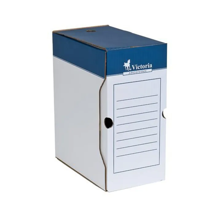 Hauptproduktbild Archivační krabice, modro-bílá, karton, A4, 150 mm, VICTORIA