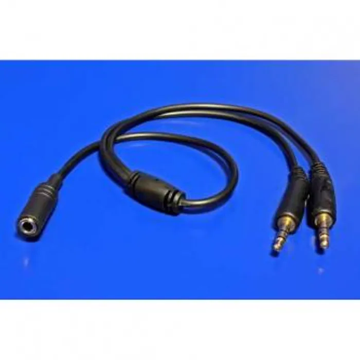 Hauptproduktbild Audio Redukce, Jack (3,5mm) 2x M-Jack (3,5mm) F (2-pólový), 0, stereo, černá, Logo