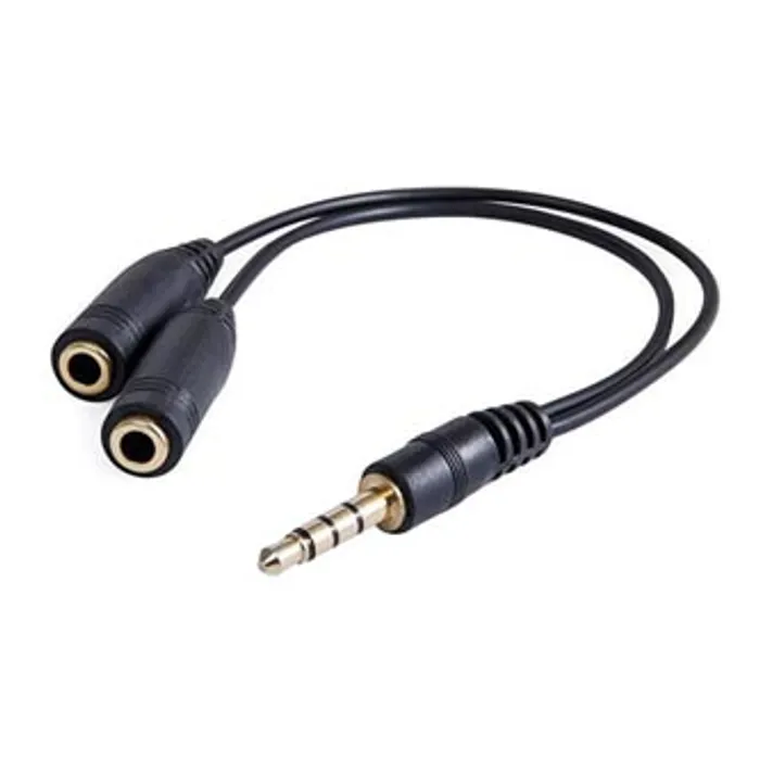 Hauptproduktbild Audio Redukce, Jack, Jack (3,5 mm) M (4-pólový)-Jack (3,5mm) 2x F, 0.2, stereo, černá