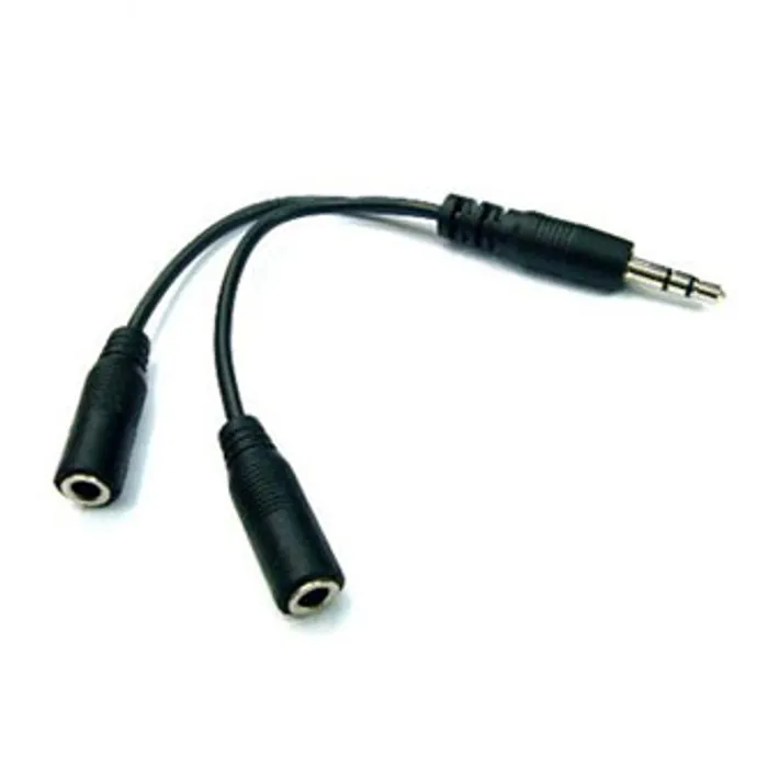 Hauptproduktbild Audio Rozdvojka, Jack (3,5mm) M-Jack (3,5mm) 2x F, 0.2, stereo, černá, s kablíkem