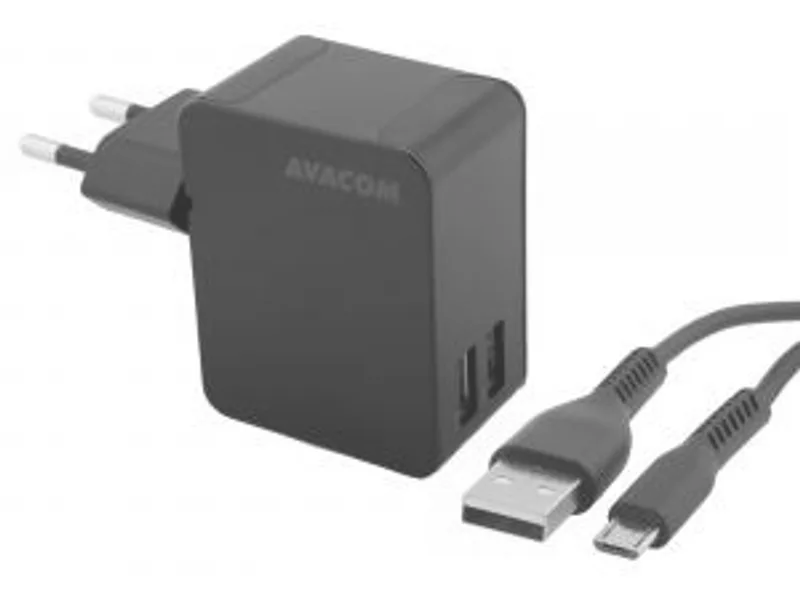 Hauptproduktbild Avacom, síťová nabíječka, HomeNOW, 100-240V, 5V, 3400mA, se dvěma výstupy, micro USB kabe